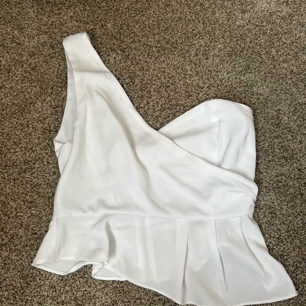 Superdown White Zip-Up Top